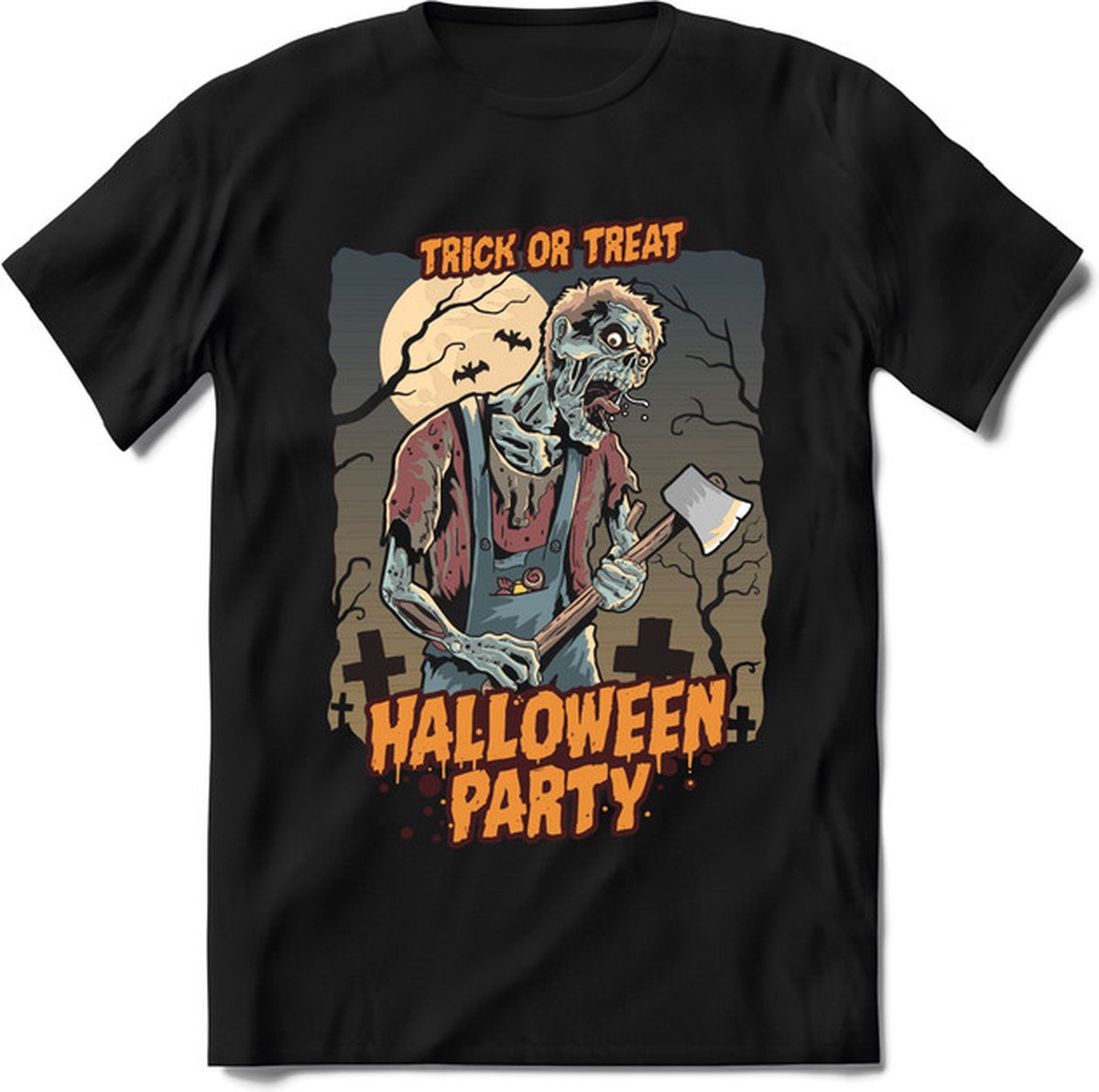 Halloween T-Shirt | Horror  Kleding Heren / Dames | Weerwolf , Monster , Vleermuis en Pompoen  Shirt |